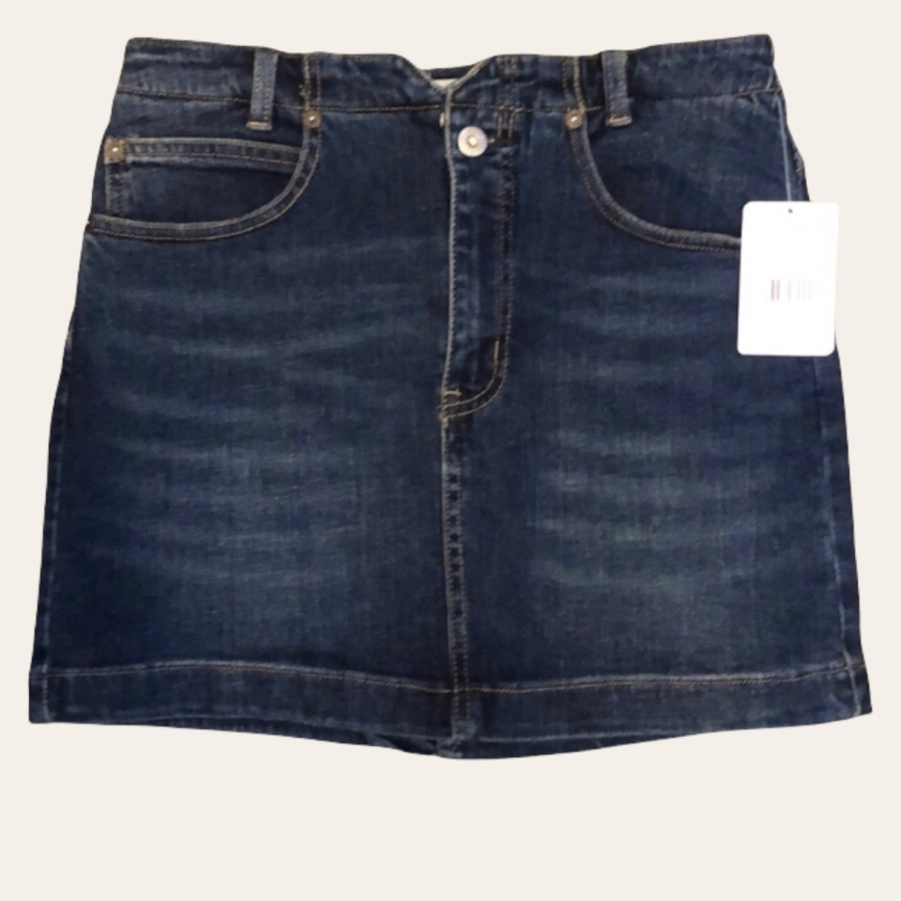 Free people “We the free”worn rinse denim skirt size 27 NWT